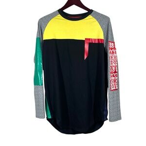 Bass By Ron Bass No Censor Graphic Panel T-shirt Size M Color-block Street Art